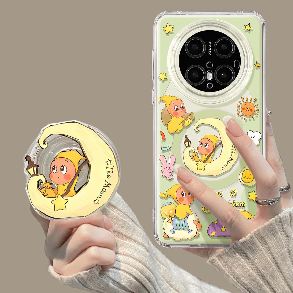 Mobile Phone Case with Bracket Is Suitable for Huawei Mate80pm Moon Doll 70pro Summer 60pro + Magnetic Attraction 80 Sets