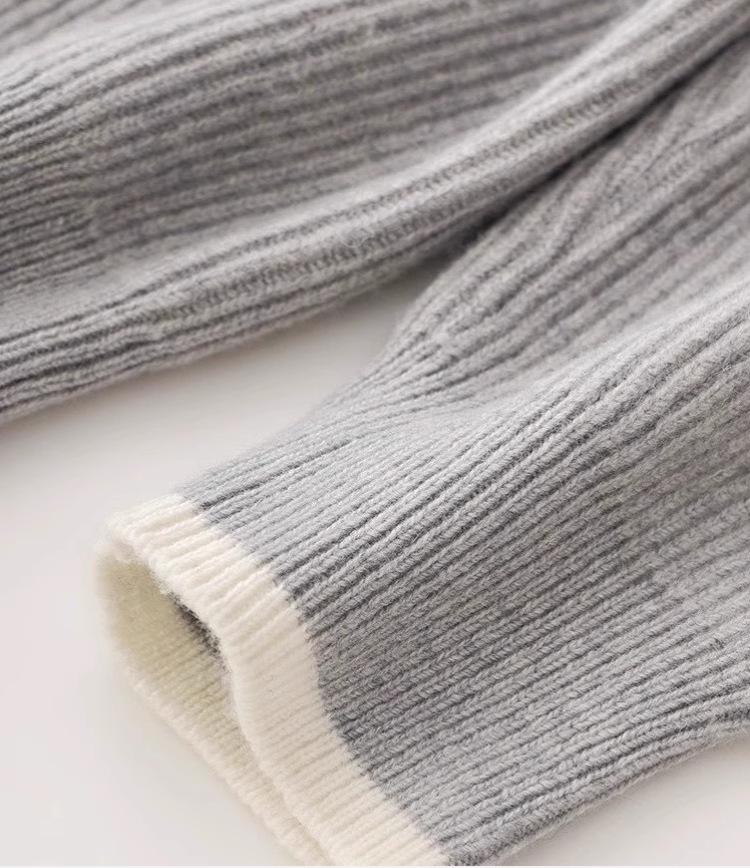 Women's Stand Collar 100% Wool Thickened Zipper Cardigan - Loose, Fashionable Autumn/Winter Knitwear Sweater.