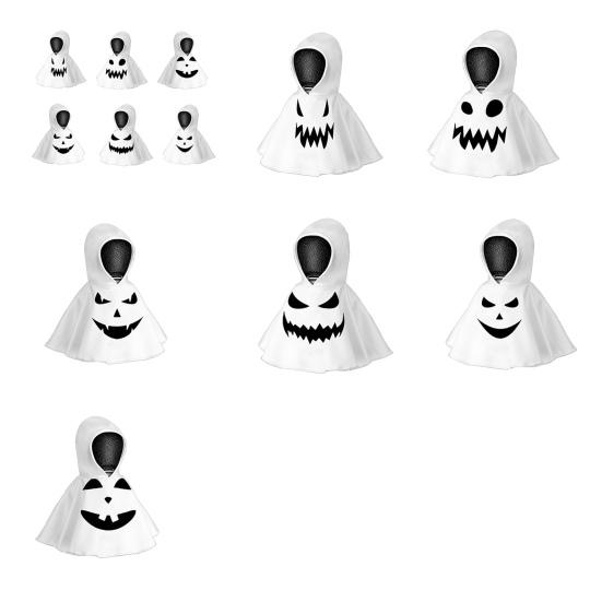 1/6Pcs Halloween Ghost Hoodie Goose Outfits Car Gear Shift Cover Decoration Garden Goose Statue Clothing Auto Hooded Sweatshirt Shift Knob Protector