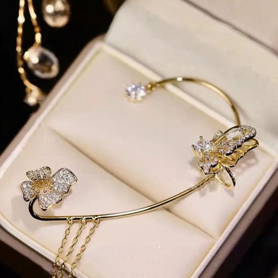 Boucles d'oreilles papillon, 1 pièce, design à pompon, exquis, résistant à la décoloration, indolore, facile à porter, décoratif, élégant, style papillon