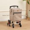 Compact Aluminum Stair-Climbing Shopping Cart with Cloth Bag and Pull Rod
