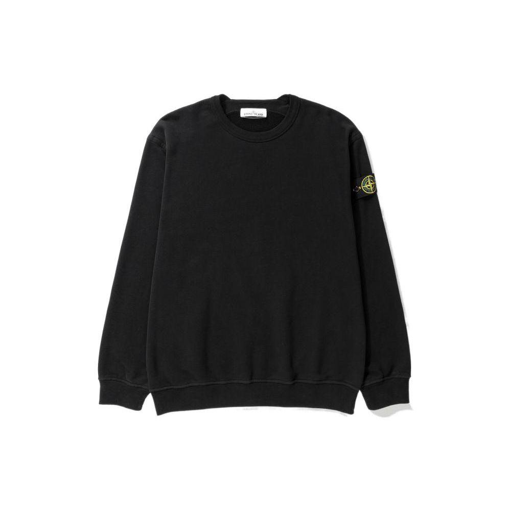 Stone Island FW22 Loose Fit Effen Kleur Sweatshirt met Ronde Hals Heren Zwart 771561720-V0029 XXL