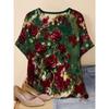 Popular Retro Rose Flower Women's Clothing 3D Digital Printing Spring and Summer T-shirt Bohemian and Romantic Style