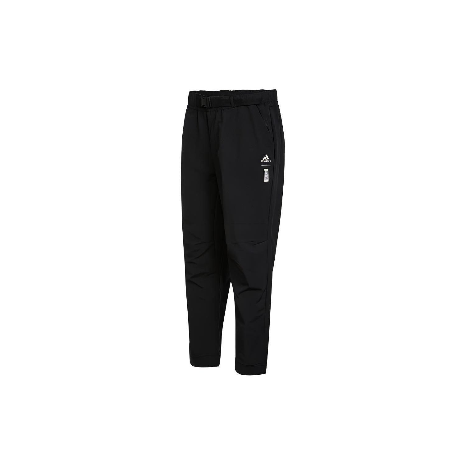 Men s adidas Wj Pnt Solid Color Logo Elastic Woven Sports Pants/Trousers/Joggers Black HE5148 S