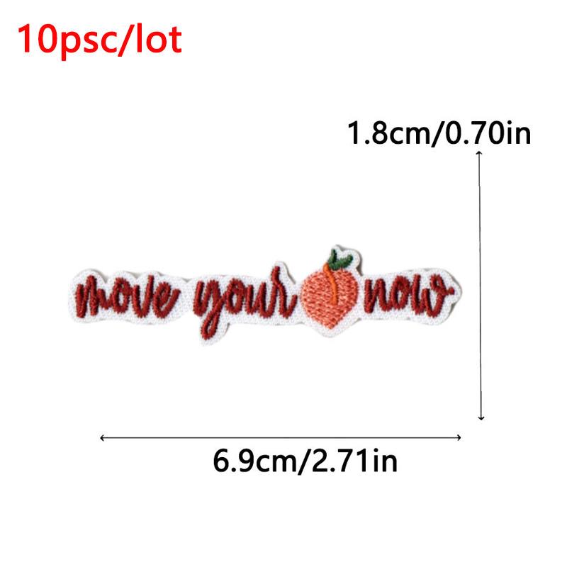 

10Pcs/Lot Cartoon Letters Patches For Clothing - Flower Iron-On Embroidery Patches