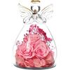 Preserved Flower Rose Gift for Mom Grandma Birthday Mother's Day Wedding Three Pink Rose in Glass