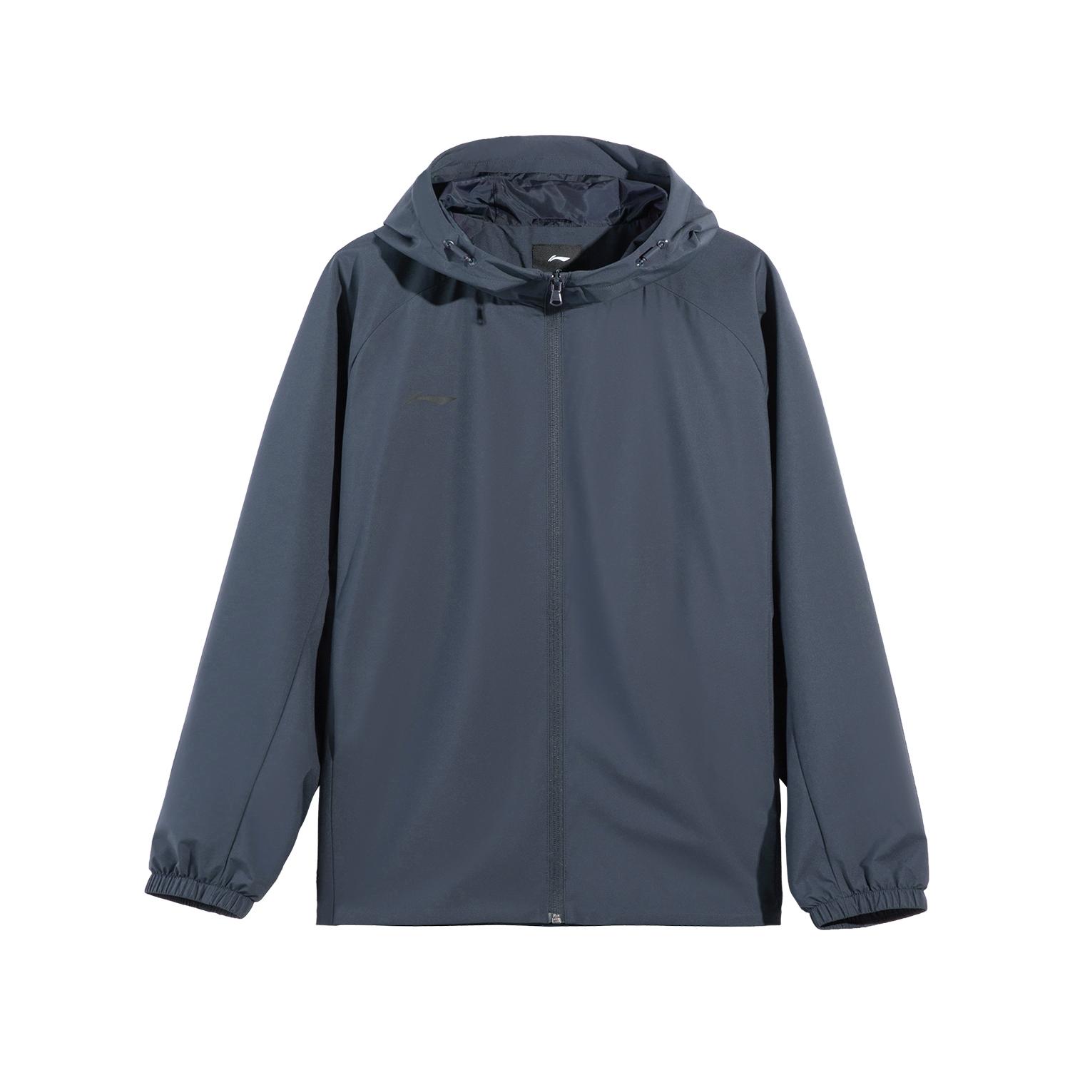 Li Ning Trench Coats Men s Night Blue Hooded Moderate AFDVJ19-2 2XL