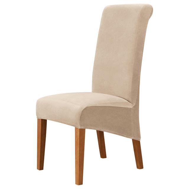 High Back Universal Velvet Chair Cover Stretch Plush Chair Covers For Dining Room Wedding Hotel Home Use Decor Seat Case M Xl Size