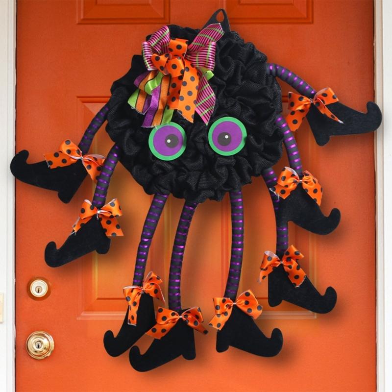 Halloween Multi Legged Witch Wreath Wall Front Door Decorative Indoor Outdoor Decoration Pendants Terror Decoration