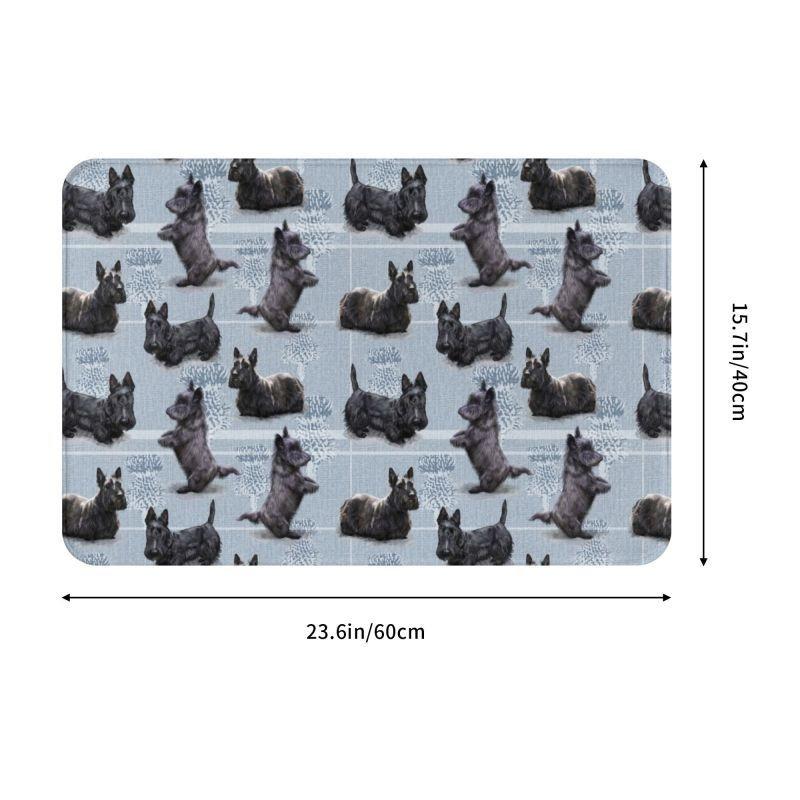 Cute Scottish Terrier Front Door Floor Entrance Mats Indoor Scottie Dog Bath Kitchen Doormat Toilet Carpet Rug Home Decoration