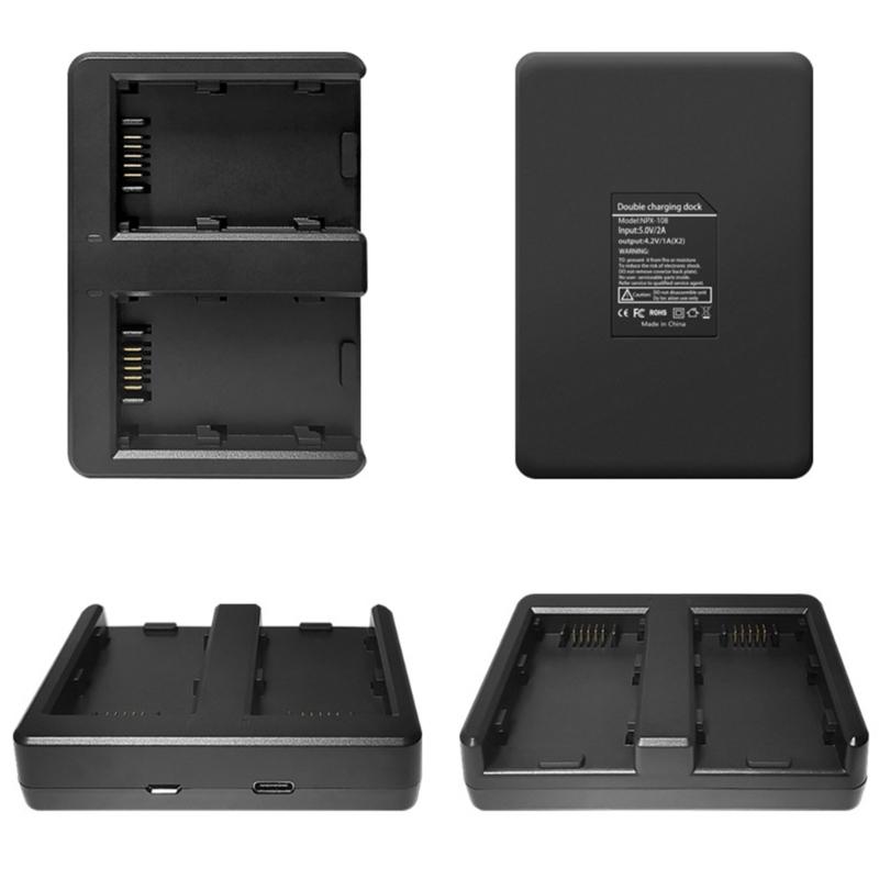 Camera Battery Charger Micro USB and Type-C Dual-Slot For NPX-108 Digital Camera RX200 Battery Charging