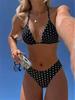 2026 European & American Polka Dot Two-Piece Lace-Up Bikini Swimwear