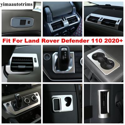 Dashboard AC Air / Window Lift / Steering Wheel / Gear Shift Panel / Water Cup Cover Trim For Land Rover Defender 110 -