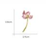 Fashion Exquisite Lotus Flower Brooch for Women Girls Elegant Lotus Flower Badges Creative Temperament Pins Clothing Accessories
