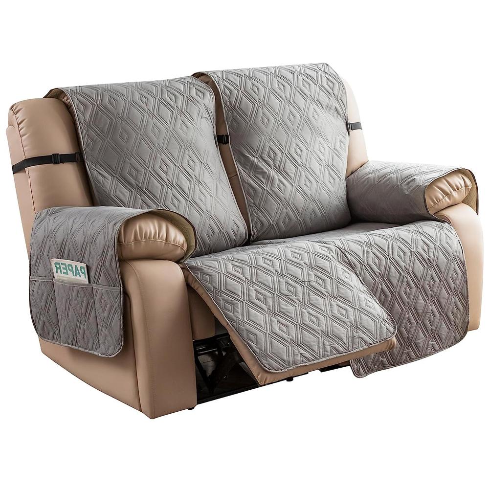 Waterproof Recliner Slipcover Non Slip Covers For Reclining Loveseat With Elastic Straps Washable Recliner Chair Cover