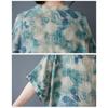 Dimanaf 2025 Summer Women Plus Size Dress Basic Casual Dress Loose Vintage Floral Printing Long Beach Dress