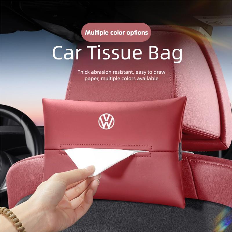 For VOLKSWAGEN VW Car Leather Inner Tissue Box Seat Back Storge Bag For Volkswagen VW GOLF 4 5 6 7 8 MK4 MK5 MK6 MK7 MK8 POLO 6R