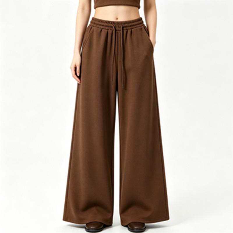 Women's pants fashion casual sweatpants versatile sweatpants wide-leg pants fleece loose trousers women