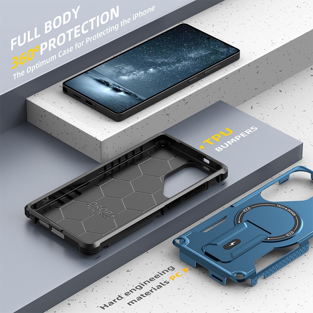 Anti-Knock Magnetic Stand Case for Samsung Galaxy S25 Ultra S24 Plus A56 A55 A54 5G A15 A16 A14 A35 A36 Wireless Charging Cases