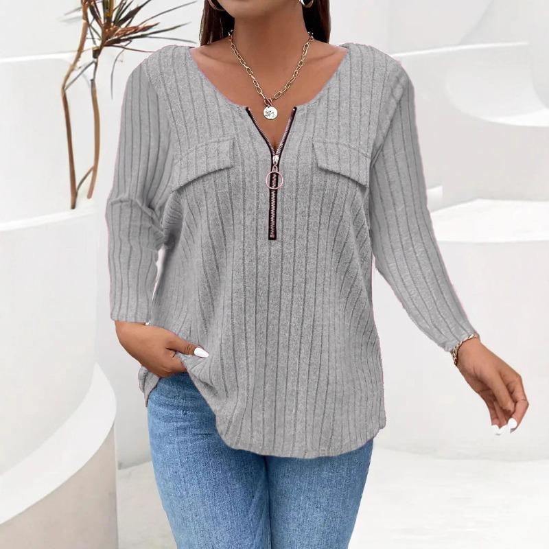 BFCCQB Women's Fashion Casual Autumn Winter Long Sleeve V-Neck Blouses & Shirts