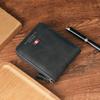 Zipper Men Short Wallet PU Leather ID Card Holder Fashion Business Clutch Bag  Gift