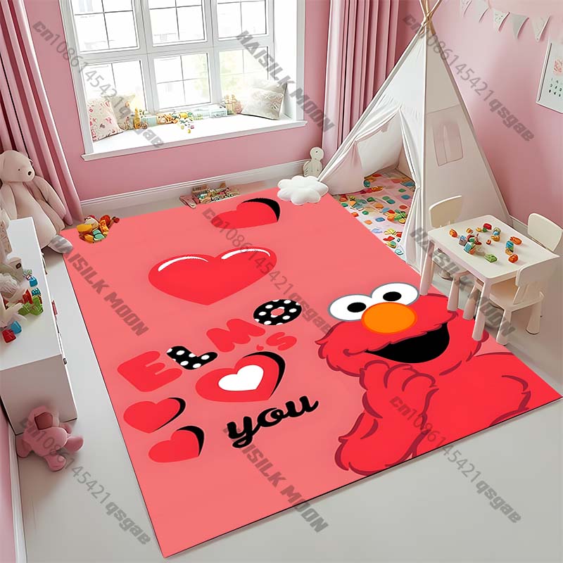 15 Sizes S-Sesame S-Street Theme Carpet Rug for Living Rooms Bedroom Entrance Door Decor Mat, Kids' Play Non-slip Mat Great Gift