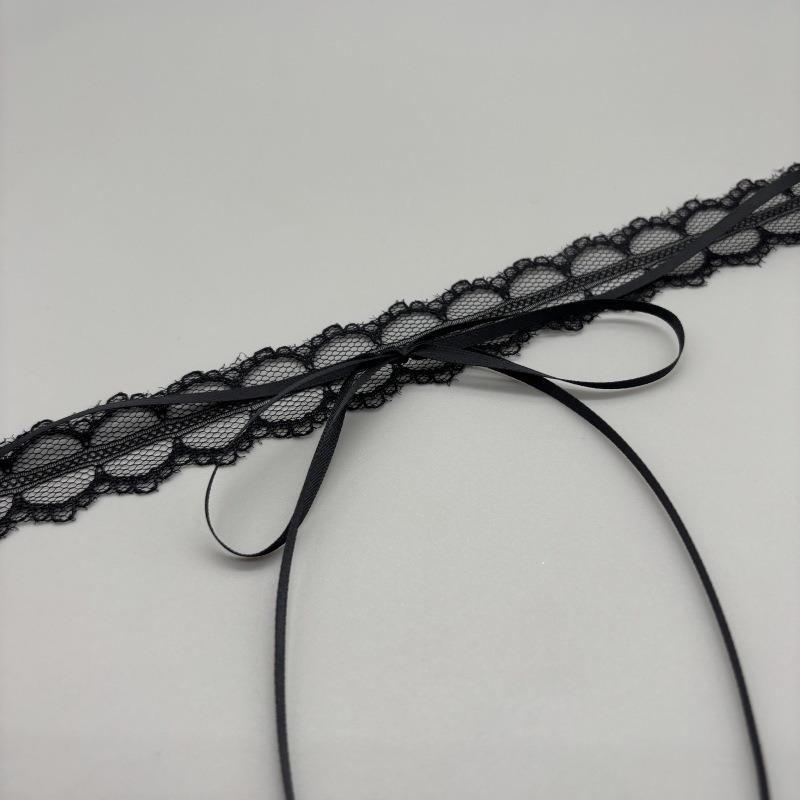 White Lace Bow Double Layer Hollow Versatile Clavicle Choker Necklace For Women