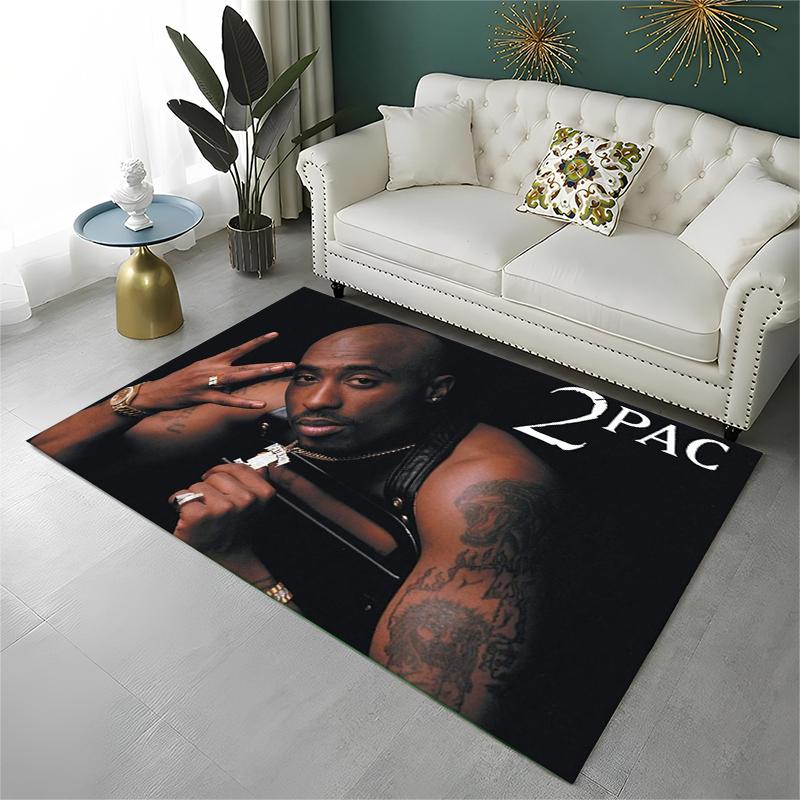 Rapper Eminem Tupac 2pac Hip Hop Rap God Carpet Rug for Playroom Bedroom Living Room Sofa Home Decor,kid Area Rug Non-slip