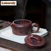 160ml Creative Yixing Purple Clay Teapots Handmade Fragrant Bamboo Pot Raw Ore Purple Mud Tea Making Kettle Zisha Tea Set Craft