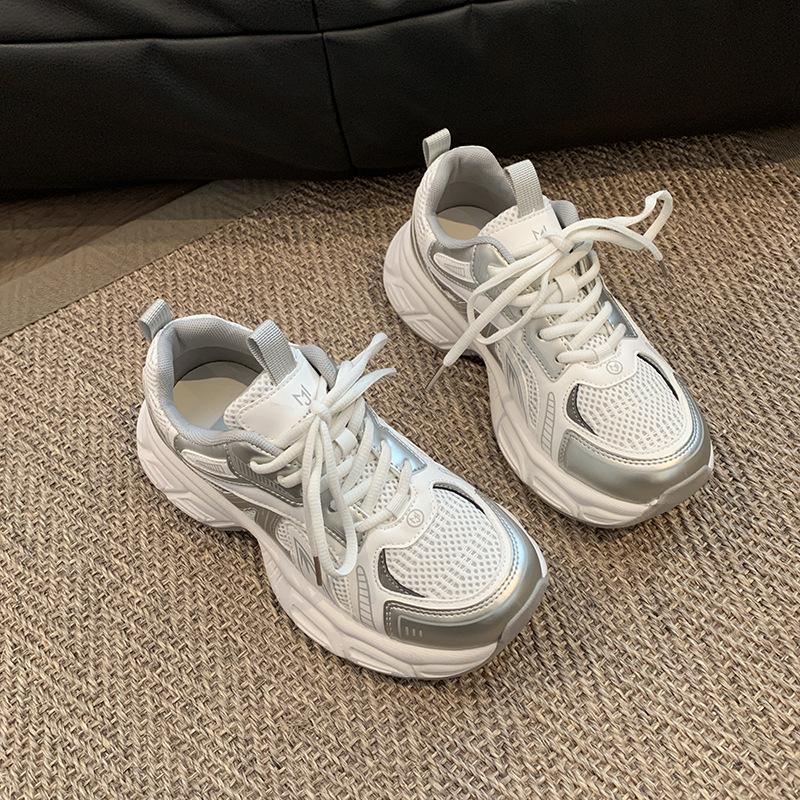 Dad shoes spring and autumn new student platform mesh breathable heightening casual sports shoes