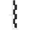 Corner Wall Shelf, 5-Tier, 120 cm High, Zigzag, Black Wood