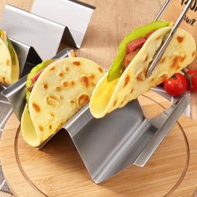 Yousheng Stainless Steel Taco Tortilla Holder Stand 2/3/4-Slot Burrito Rack for Kitchen Heavy-Duty Pancake Display Stand Space-Saving Taco Serving