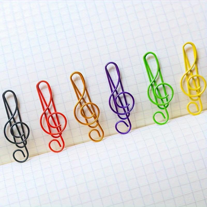 50pcs Assorted Music Note Paper Clips 12mm x 40mm Durable Iron Construction for Everyday Office Use