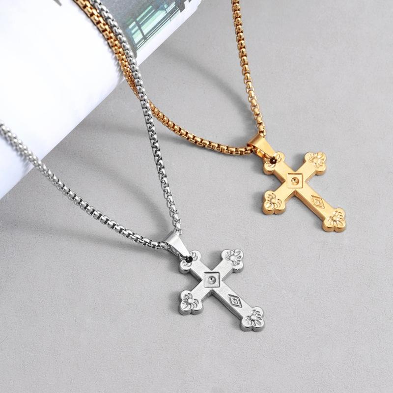 European and American Cross Necklaces for Men and Women, Titanium Steel High-quality Chains,