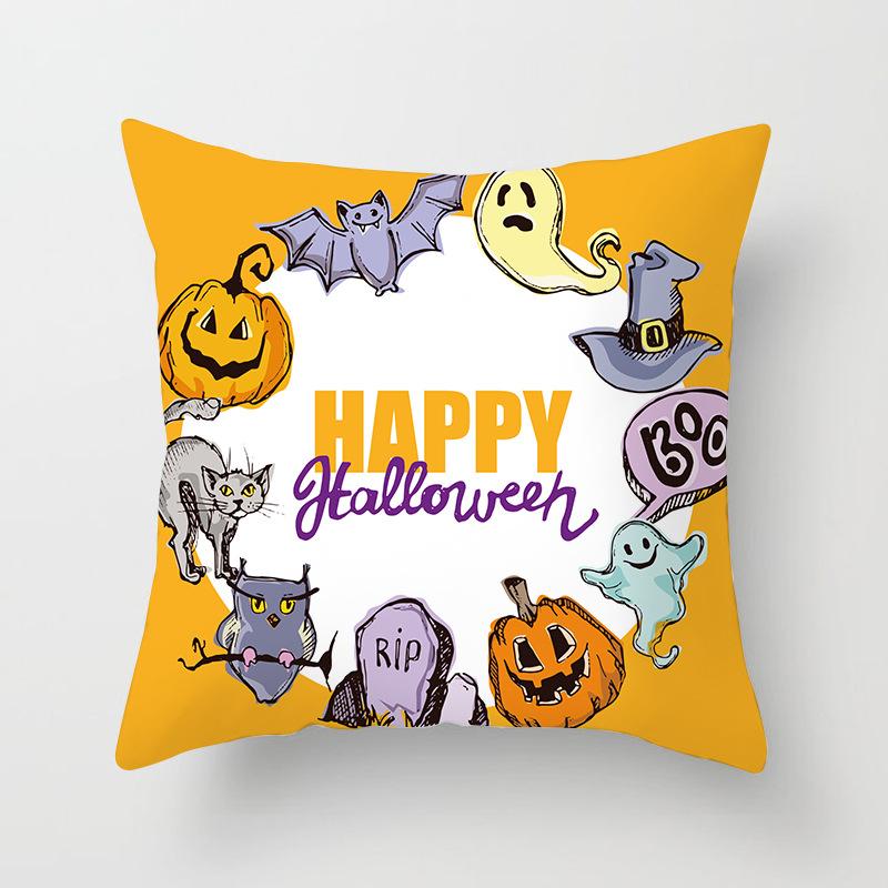 New Halloween Peach Skin Pillow Cover Festive Home Sofa Pillow Cover