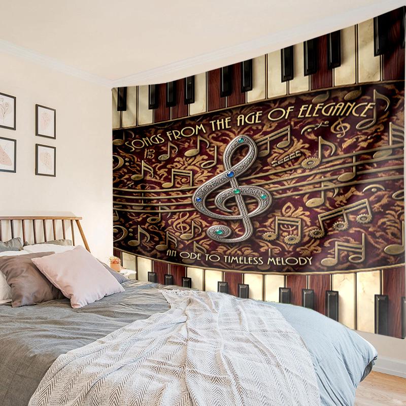 Music Notes Harmony Tapestry Room Decoration Wall Hanging for Living Room Bedroom, Dormitory, Birthday and Christmas Gifts