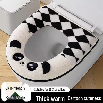 Winter Cartoon Plush Toilet Seat Cushion - Thick, Zippered & Washable with Newcomer Discount