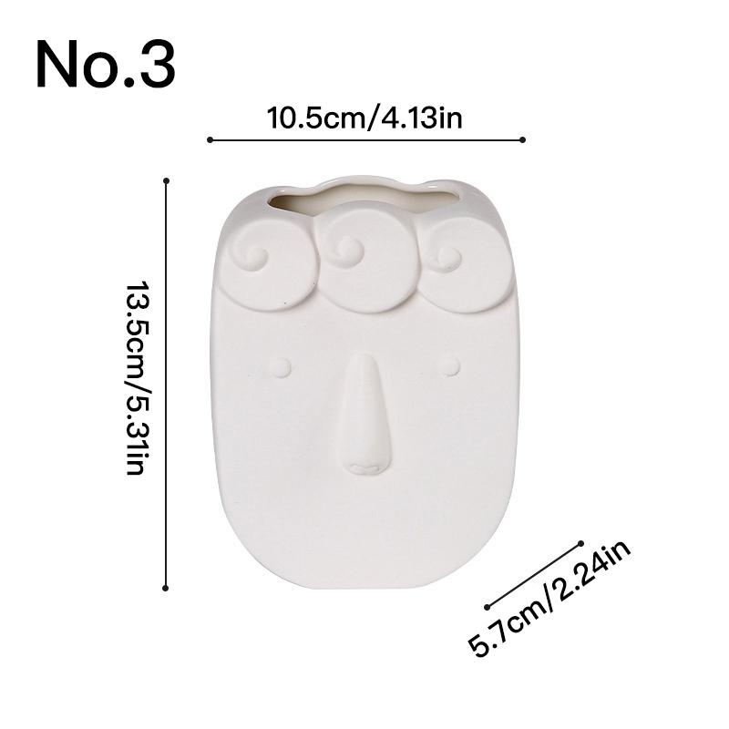 

Абстрактная ваза для лица, керамическая гидропонная ваза, цветочная композиция, домашний декор, настольные украшения No.3