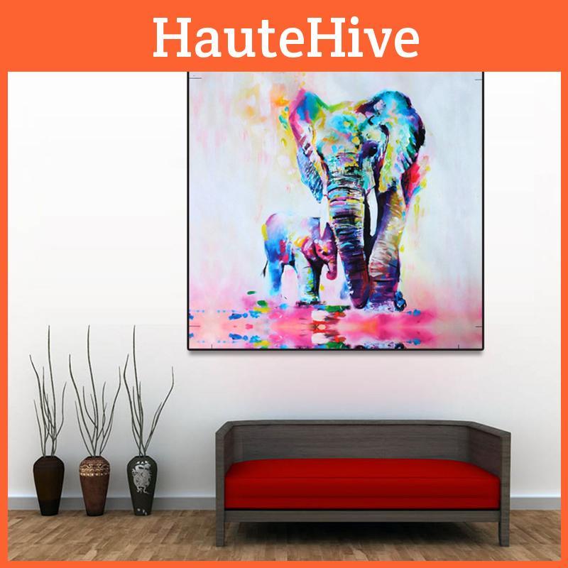 Artistic And Fashionable Elephant Oil Canvas Painting For Home Decor