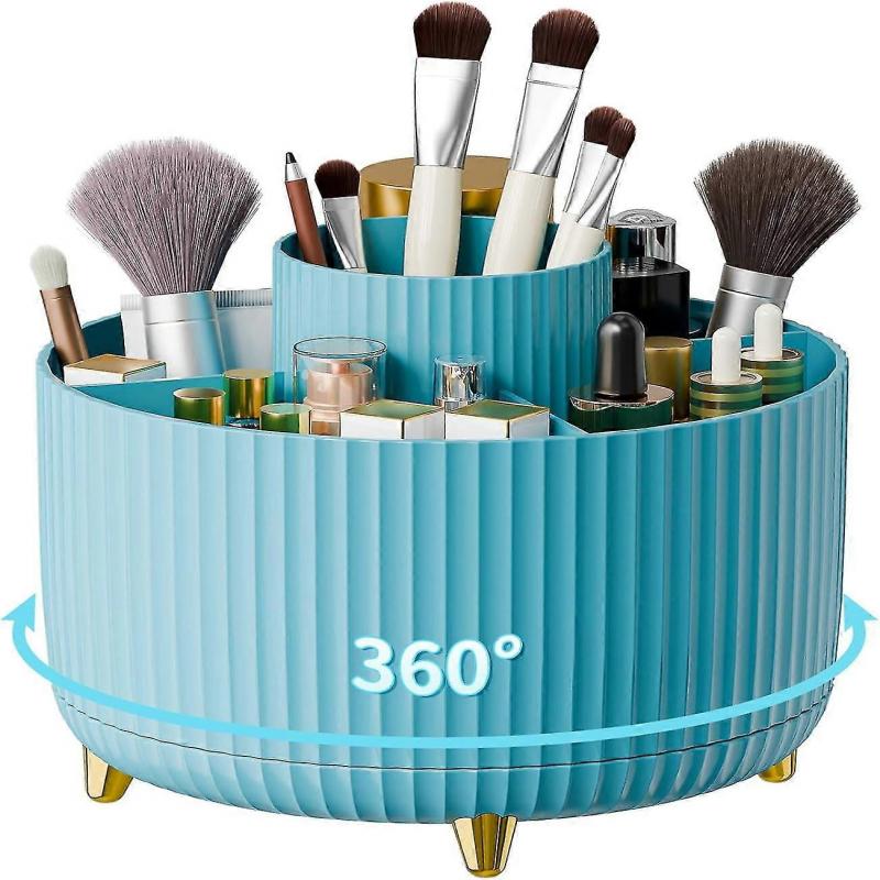 Makeup Brush Holder Organizer 360 Rotate Makeup Organizers Countertop Skincare Storage for Vanity Desktop Bathroom