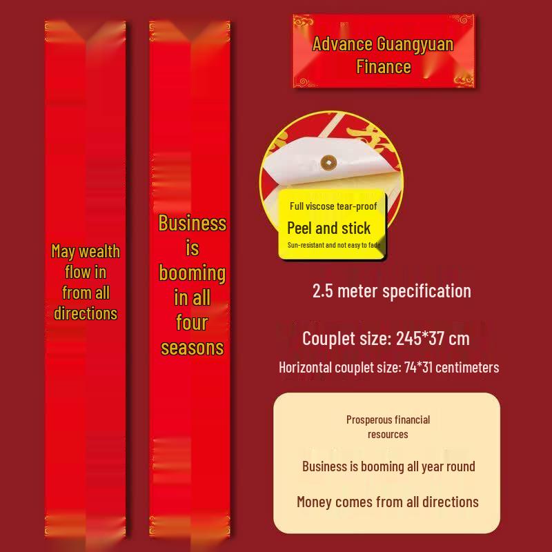 Grand Opening Business Prosperity Couplets with Fu Character Wealth from All Directions, Business Prosperity