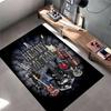 "Guitars of Heavy Metal Rug with Skull Design and Dark Theme" Suitable for Use As an Anti-slip for Living Room Bedroom Sofas