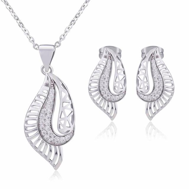 Schmuck Frauen Halskette Ohrringe Set Luxus Qualität Luxe Zubehör Feine Zirkonia Champagner Mode Jewelri Cubic Hohe Großhandel