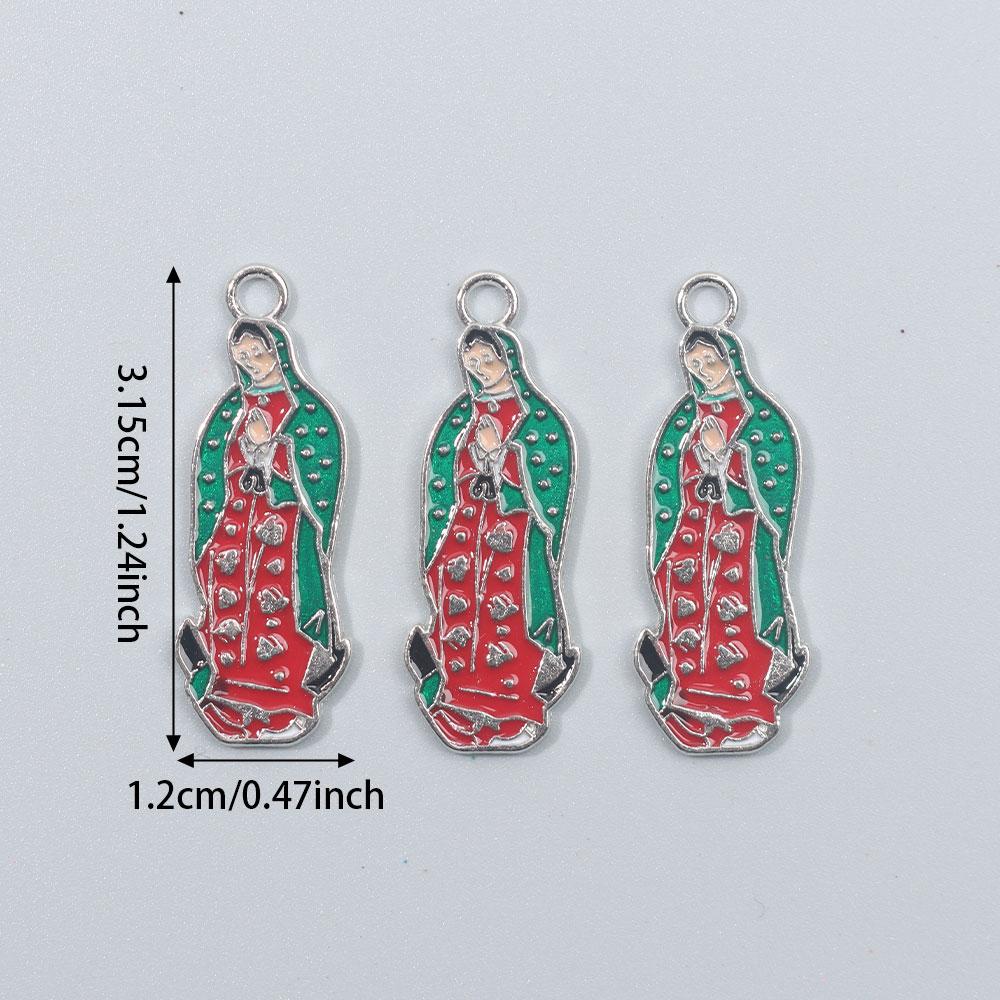 4/8/12pcs Alloy Material Enamel Madonna Pendant Creative Personalized Decorative Accessories Pendant DIY Jewelry Making