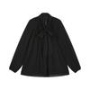 LESS 2025 Fall H-shaped Tie-neck Loose Long-sleeved Silk Blend Shirt