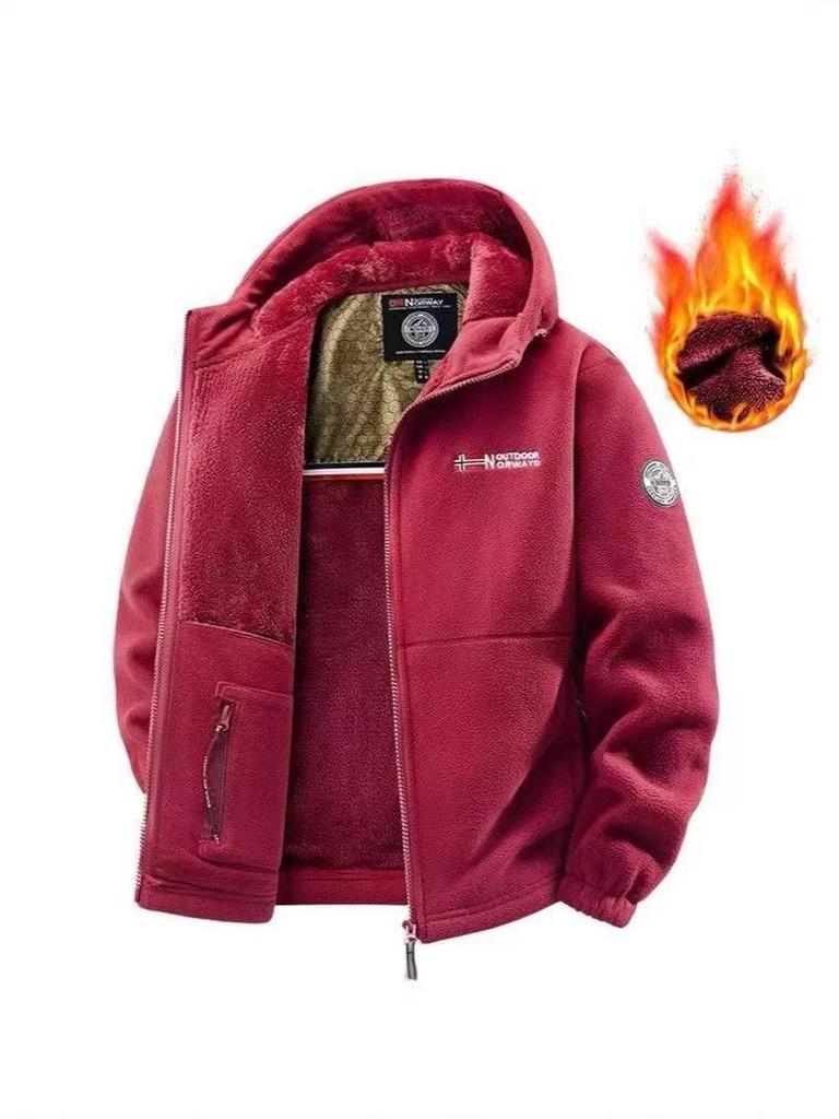 Plus Size Men's Fleece Jacket: Youthful Sports Style for Middle-Aged & Elderly Couples, Warm Norway Design