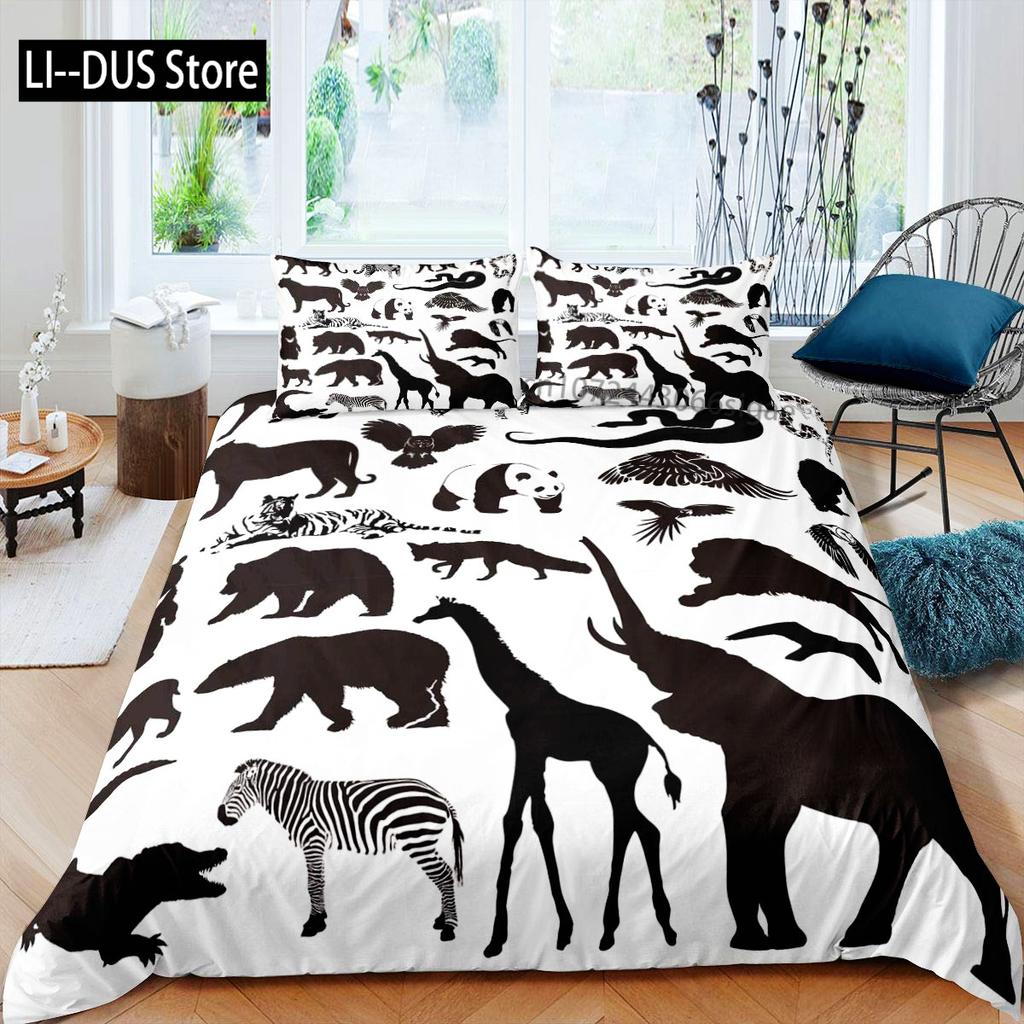 Giraffe Duvet Cover Queen,Tropical Wild Animal Comforter Cover 3pcs, Soft Bedding Set,Romantic Giraffe Bedroom Decor Quilt Cover