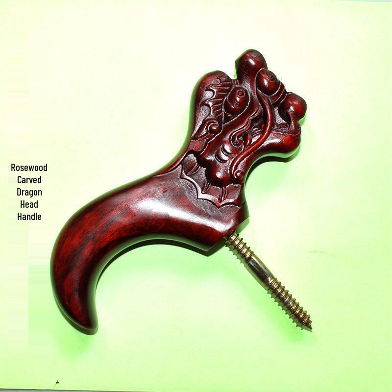 Рукоятка-трость из цельного палисандра в виде головы дракона - Аксессуар для трости из сандалового дерева