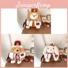 Plush Dog Pattern Mini Backpack With Flap Closure For Casual Day Out