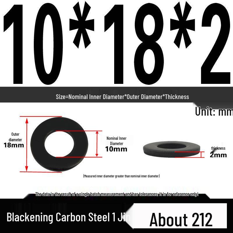 Blackened Thickened Oversized Metal Washer